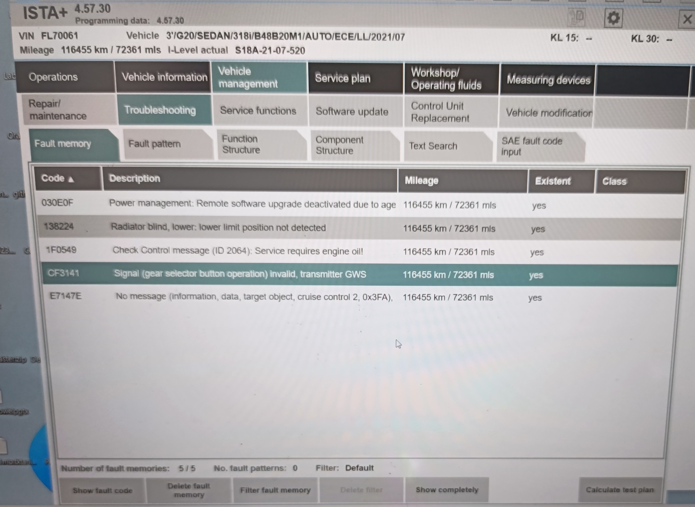 Full troubleshooting guide for BMW CF3143 DTC, invalid gear selector button signal, common issue after crystal gear knob retrofit, causes & step-by-step repair instructions.